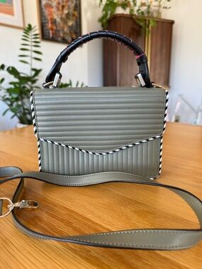 Les Petit Joueurs Mini Bag - Quilted Olive Green Top-Handle